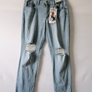 NWT Rewash Branid Light Blue Comfort Stretch Mid Rise Boyfriend Jeans Size 9